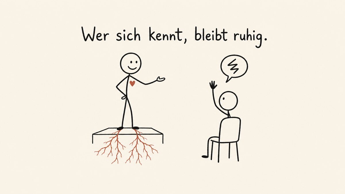 Wer sich kennt, bleibt ruhig · Illustration